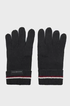 Мужские черные шерстяные перчатки CORPORATE KNIT GLOVES Черный ONESIZE Tommy Hilfiger AM0AM11488
