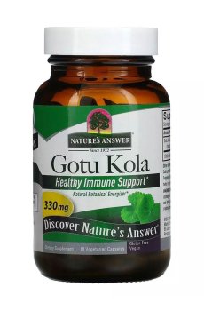 Готу кола Natures Answer Healthy Immune Support Gotu Kola, 330 мг, 60 вегетарианских капсул