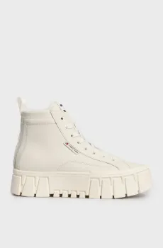 Женские белые кожаные хайтопы JW VULC FLATFORM Белый 38 Tommy Jeans EN0EN02609