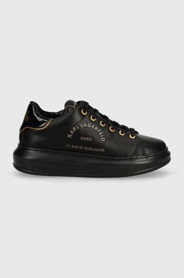 Кожаные кроссовки Karl Lagerfeld KAPRI цвет чёрный KL62539F Кожаные кроссовки Karl Lagerfeld KAPRI цвет чёрный KL62539F