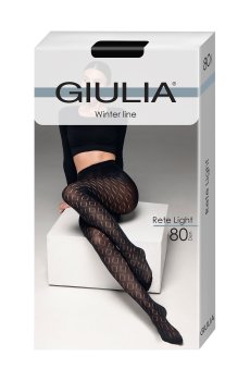 Фантазийные колготки женские Giulia Rete Light, 80 DEN, Nero, размер 3