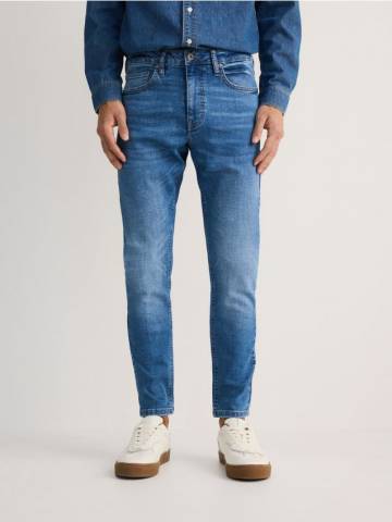 Reserved - Джинси skinny з ефектом виварювання - синій - YQ350-55J Reserved - Джинси skinny з ефектом виварювання - синій - YQ350-55J