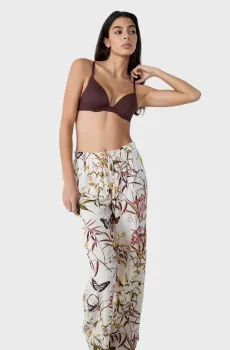 Женские белые брюки с узором PACO Белый L Etam 6551429