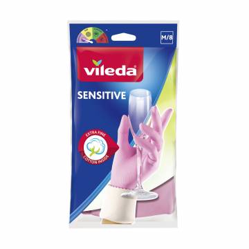 Перчатки Vileda Sensitive Comfort, розовые, размер M, 1 пара