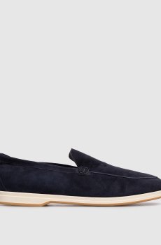 Синие замшевые лоферы