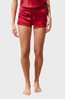 Женские красные шелковые шорты MILKY Красный M Etam 6515191