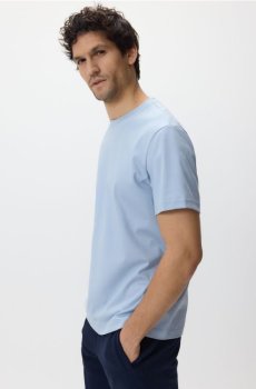 Reserved - Футболка regular fit з мерсеризованої бавовни - світло-блакитний - 969HL-50X