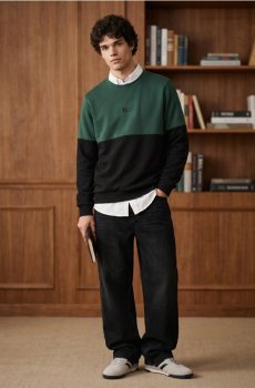 Кофта crewneck з домішкою бавовни - зелений