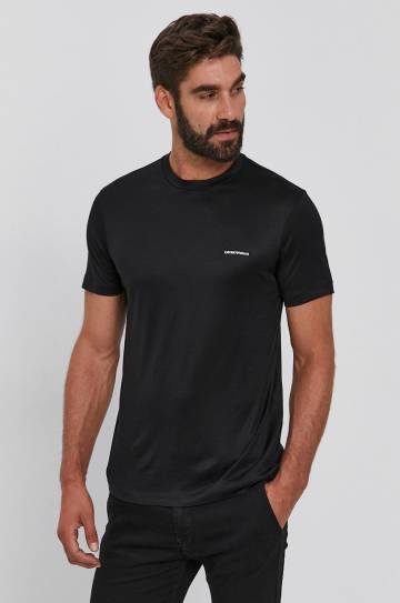 Футболка Emporio Armani мужской цвет чёрный однотонный Футболка Emporio Armani мужской цвет чёрный однотонный