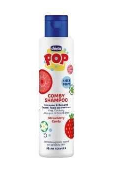 Детский шампунь-кондиционер для волос Chicco Pop Strawberry Candy Shampoo & Conditioner, 250 мл
