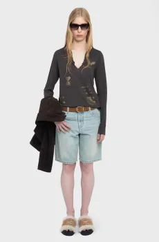 Женский коричневый лонгслив Tuni Коричневый XS ZADIG&VOLTAIRE JWTN02643_DARK CHOCOLATE