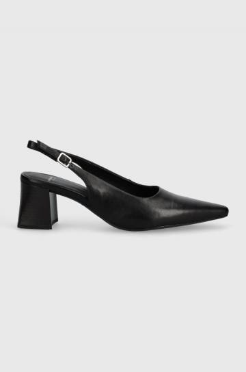 Кожаные туфли Vagabond Shoemakers ALTEA цвет чёрный каблук кирпичик открытая пятка Кожаные туфли Vagabond Shoemakers ALTEA цвет чёрный каблук кирпичик открытая пятка