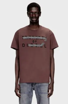 Мужская коричневая футболка T-NORM-V11 Коричневый XL Diesel A21027 0DMBJ