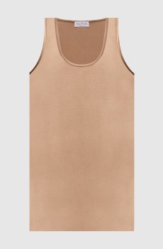 Коричневый топ из шелка