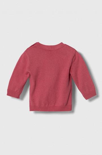 Хлопковый свитер для младенцев United Colors of Benetton цвет розовый лёгкий Хлопковый свитер для младенцев United Colors of Benetton цвет розовый лёгкий