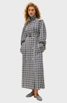 Женский тренч в клетку The Runway Collection Разноцветный XS-S Tommy Hilfiger WW0WW47589