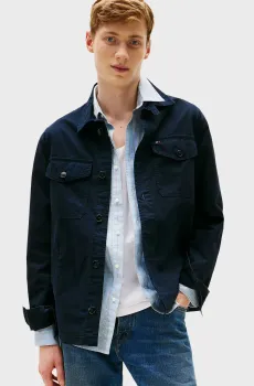 Мужская темно-синяя куртка TWILL SHIRT Синий XXL Tommy Hilfiger MW0MW39634