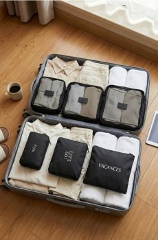 Набір дорожніх органайзерів 6 pack - чорний