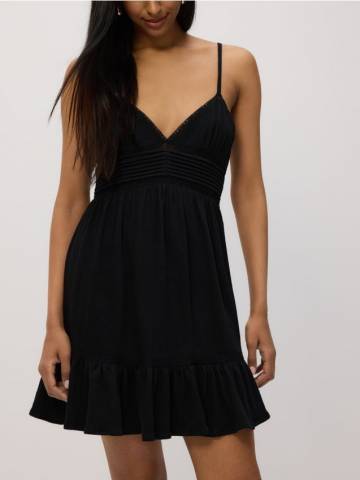 Reserved - Мінісукня на бретельках - чорний - XJ078-99X