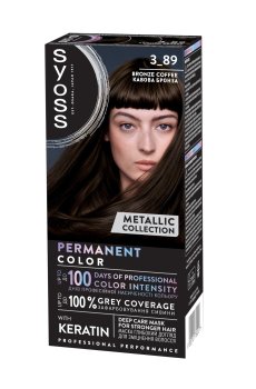 Перманентная краска для волос SYOSS Permanent Color Metallic Collection 3_89 Кофейная бронза, 115 мл
