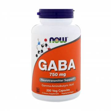 Гамма-аминомасляная кислота NOW foods GABA 750 мг, 200 капсул Гамма-аминомасляная кислота NOW foods GABA 750 мг, 200 капсул