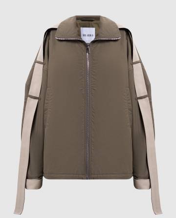 Куртка цвета хаки с лентами