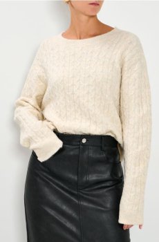 Джемпер в рубчик - кремовий