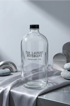 Скляна пляшка для рідкого прального засобу - білий