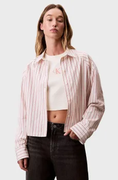 Женская белая рубашка в полоску STRIPE Белый XXS Calvin Klein Jeans LV047C118G