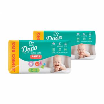 Трусики-подгузники Dada Extra Soft размер 4 Maxi (9-15 кг), 2*64 шт Трусики-подгузники Dada Extra Soft размер 4 Maxi (9-15 кг), 2*64 шт
