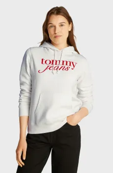 Женское белое худи TJW REG ESS LOGO HOODIE EXT Белый XS Tommy Jeans DW0DW20170