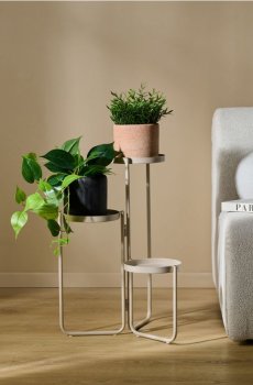 Металевий підставка для квітів - бежевий