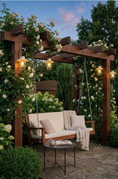 Підвісна сонячна LED лампа - бежевий