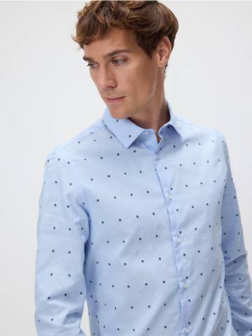 Reserved - Сорочка slim fit із високим вмістом бавовни - блідо-блакитний - RL592-05P Reserved - Сорочка slim fit із високим вмістом бавовни - блідо-блакитний - RL592-05P