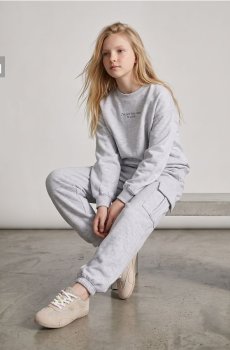 Штани jogger з бавовною - сірий
