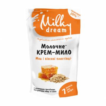 Жидкое крем-мыло Milky Dream Мед и овсяные хлопья с молочным протеином, экстрактами меда и овса, 1 л (дойпак) Жидкое крем-мыло Milky Dream Мед и овсяные хлопья с молочным протеином, экстрактами меда и овса, 1 л (дойпак)