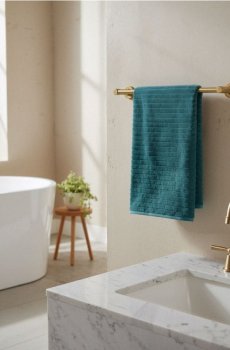 Жакардовий рушник - синьо-зелений