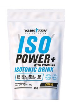 Изотоник Vansiton ISO Power+ with Vitamins Цитрус, в порошке, 985 мг, 450 г