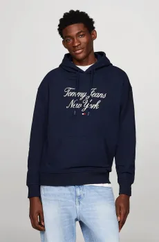 Мужское темно-синее худи TJM RLX LUXE SERIF Синий XL Tommy Jeans DM0DM18620