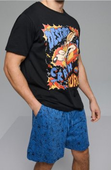 Бавовняна двочастинна піжама з принтом Looney Tunes - різнобарвний