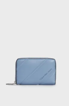 Женский голубой кошелек QUILTED MED ZIP AROUND Голубой ONESIZE Calvin Klein K60K611972