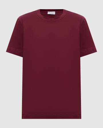 Бордовая футболка прямого кроя
