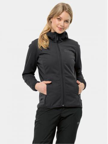 Jack Wolfskin Куртка softshell Windhain Hoody 1307481 Чорний Regular Fit Jack Wolfskin Куртка softshell Windhain Hoody 1307481 Чорний Regular Fit