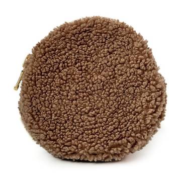 Косметичка Miso Teddy Полиэстер, круг, коричневая, 12*3. 5 см (WW005-4)