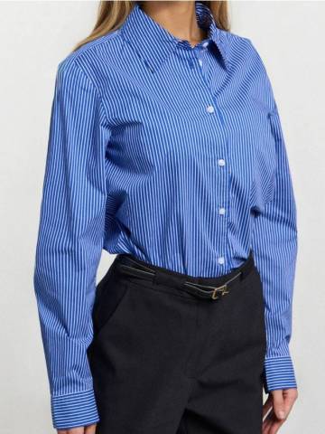 Рубашка regular fit в полоску - light blue Рубашка regular fit в полоску - light blue