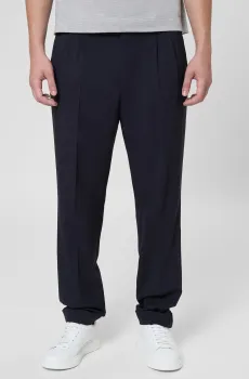 Мужские темно-синие шерстяные брюки Синий 56 BOSS 50545822;404