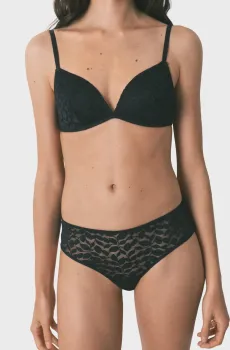 Женские черные трусики Черный M womensecret 4213733