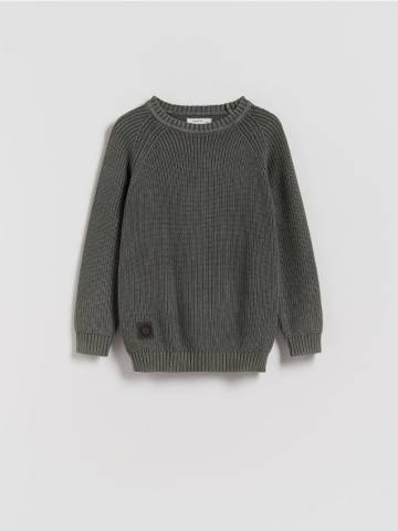 Reserved - Бавовняний джемпер - темно-сірий - 836BE-90X