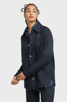Женская темно-синяя рубашка в полоску Overshirt Синий L G-Star RAW D25291,D721