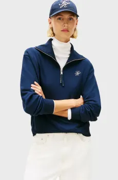 Женская темно-синяя кофта SCRIPT HALF Синий L Tommy Hilfiger WW0WW49470